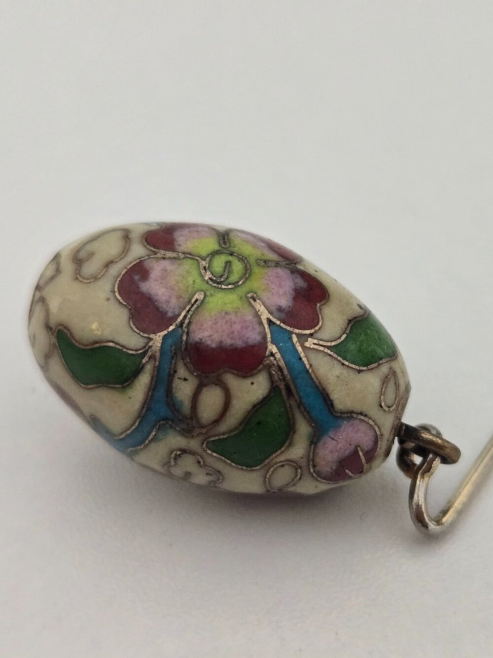 Vintage Cloisonne Floral Bead Stick Pin